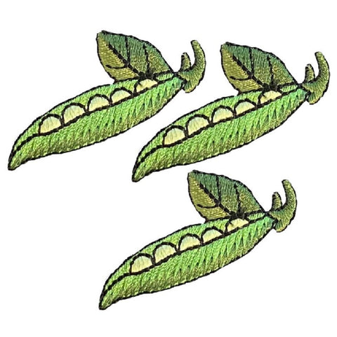 Peas in a Pod Applique Patch - Vegetable Garden Food Badge 1.75" (3-Pack, Iron on)