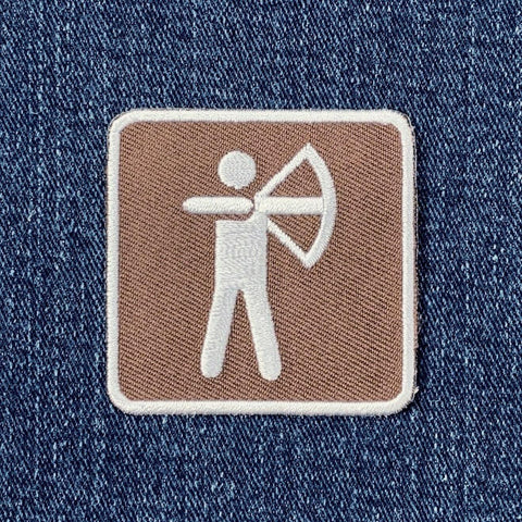Archery Patch -Embroidered Park Sign Target Practice Range Badge 2" (Iron On)