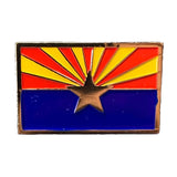 Arizona Flag Pin - AZ Flag Cast Metal Enamel Rubber Backing 1.25"