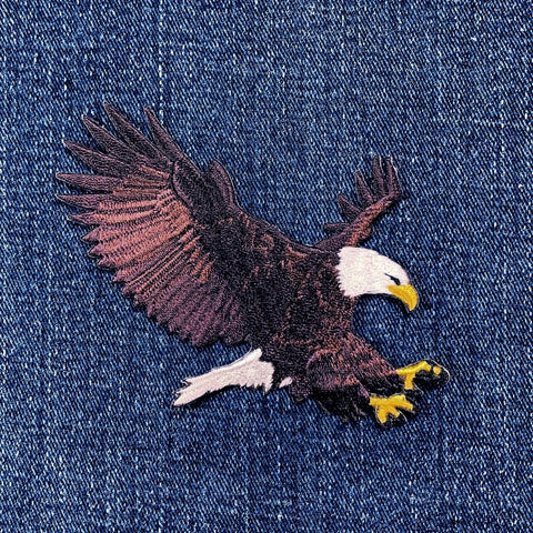Bald Eagle Applique Patch - Embroidered American Bird Badge 3-7/8" (Iron On)