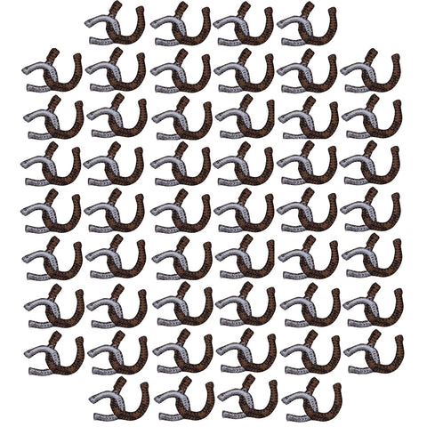 50-Pack Mini Horseshoes Applique Patch - Horse Cowboy Western Badge 1" (Iron on)