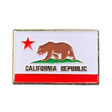 California Flag Pin - CA Republic Cast Metal Enamel Rubber Backing 15/16"