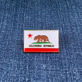 California Flag Pin - CA Republic Cast Metal Enamel Rubber Backing 15/16"