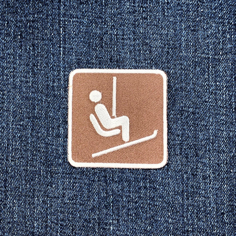 Chairlift Patch - Embroidered Snow Ski Lift Sign Badge 2" (Iron On)