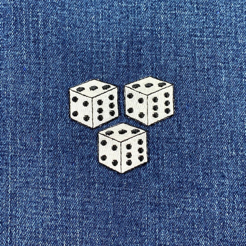 3-Pack Dice Applique Patch - Gambling Craps Gaming Embroidered Badge 1" (Iron On)