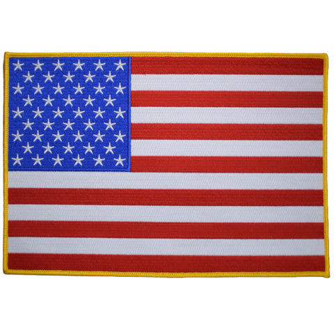 10" Wide XL Embroidered American Flag Patch United States Of America USA Badge