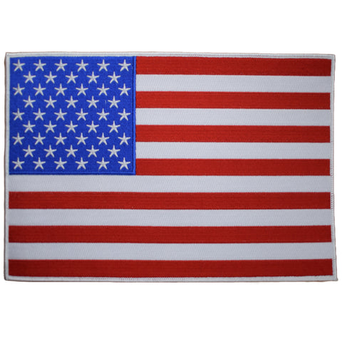 10" Wide XL Embroidered American Flag Patch United States Of America USA Badge