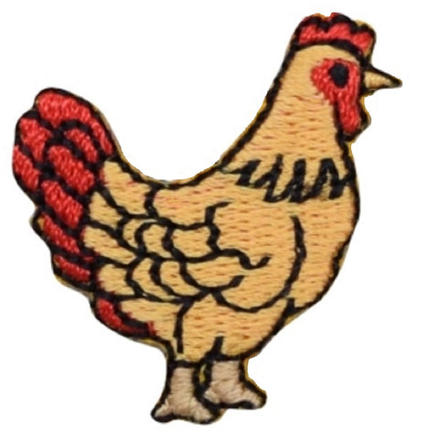 Chicken Applique Patch - Egg Farm Animal Hen Small Embroidered Badge 1.5" (Iron on)