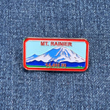 Mount Rainier Pin - View From Seattle Washington Cast Metal Enamel Rubber Backing 1.5"