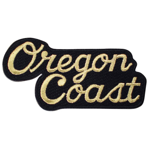 Oregon Coast Patch - Black, Gold OR Portland Eugene Badge 4" (Iron on)