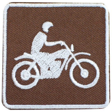Motorcycle Patch - Dirt Bike Park Trails Sign Recreational Activity Embroidered Badge 2" (Iron Or Sew On)