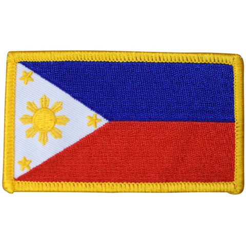 Philippines Flag Patch - Luzon Visayas Mindanao Manila Quezon 3-3/8" (Iron on)