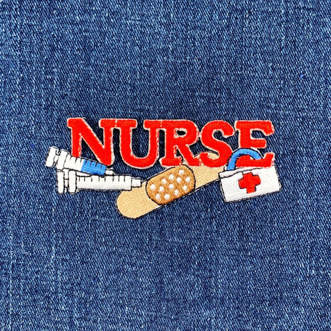 Nurse Applique Patch - Bandage Medical Tools Syringe First Aid Embroidered Badge 3.5" (Iron On)