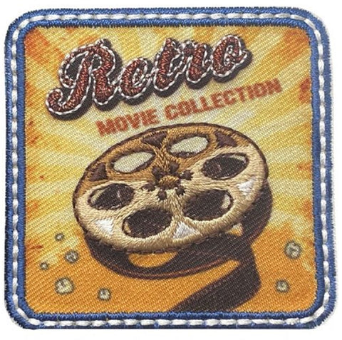 Retro Movie Collection Applique Patch - Cinema Film Theater 2.25" (Clearance, Iron on)