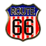 Route 66 USA Pin - United States Rt. 66 Sign Cast Metal Enamel Rubber Backing 7/8"