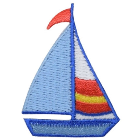 Sailboat Applique Patch - Sailing, Boat, Nautical Badge 2" (Iron on)