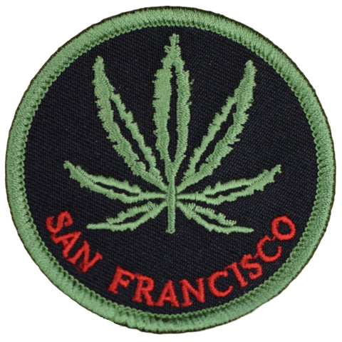 San Francisco Weed Leaf Patch - California Cannabis Marijuana 2.5" (Iron on)
