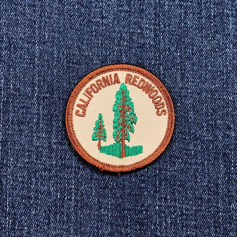 California Redwoods Patch - Embroidered Giant Sequoia Tree Badge 2" (Iron On)