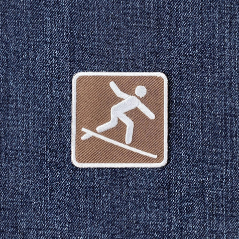 Surfing Patch - Embroidered Surfboard Beach Sign Badge 2" (Iron On)