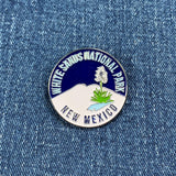 White Sands National Park Pin - New Mexico Cast Metal Enamel Rubber Backing 1.25"