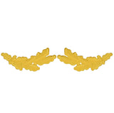 Scrambled Eggs Patch Set - Yellow Military Cap Captain Hat Embroidered Oak Leaves 3.75" (Iron On)