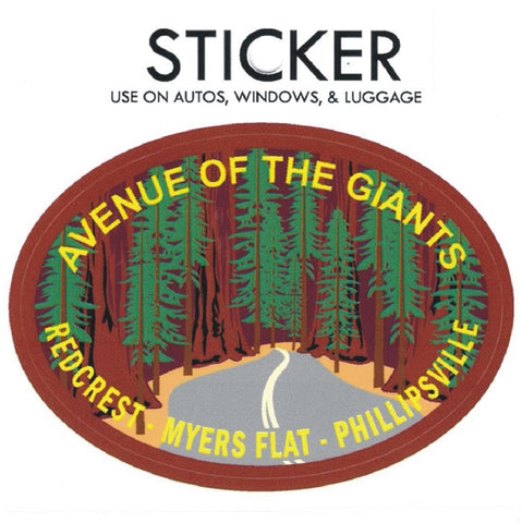 California Avenue of the Giants Sticker - Vinyl Decal Fade Resistant 3-3/8"
