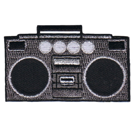 Boombox Applique Patch - Tape Deck, Jambox, Radio, Speakers 2.25" (Iron on) - Patch Parlor