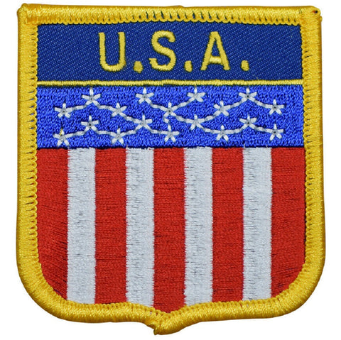 U.S.A. Patch - United States, US Flag Stars Stripes Badge 2.75" (Iron on) - Patch Parlor
