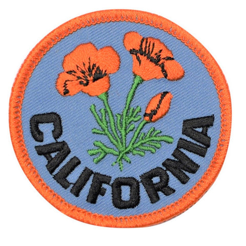 California Patch - Poppy, Flower, CA Badge 2.5" (Iron on) - Patch Parlor