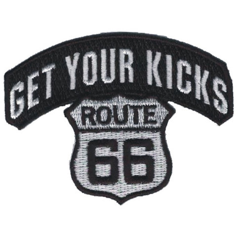 Route 66 Applique Patch - Get Your Kicks on Rt. 66 Badge 3-1/8" (Iron on) - Patch Parlor