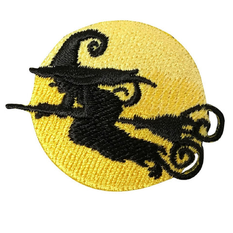 Witch Applique Patch - Full Moon, Halloween Badge 2" (Iron on) - Patch Parlor