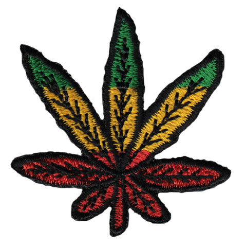 Weed Leaf Applique Patch - Reggae Rasta Cannabis Pot Marijuana 1-7/8" (Iron on) - Patch Parlor
