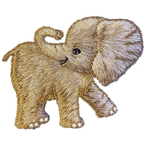 Brown Elephant Applique Patch - Baby Animal Zookeeper Badge 2.5" (Iron on)