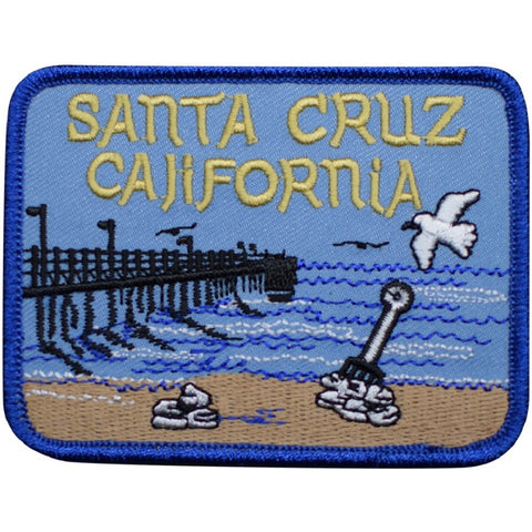 Santa Cruz Patch - Beach, Pier, Boardwalk, California Badge 3-7/16" (Iron on) - Patch Parlor