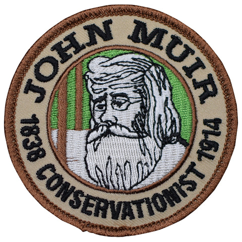 John Muir Patch - Conservationist, National Parks, Hiking Badge 3" (Iron on) - Patch Parlor