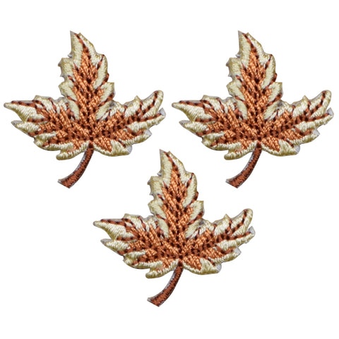 Leaf Applique Patch - Fall, Autumn Leaves 1-1/8" (3-Pack, Iron on) - Patch Parlor