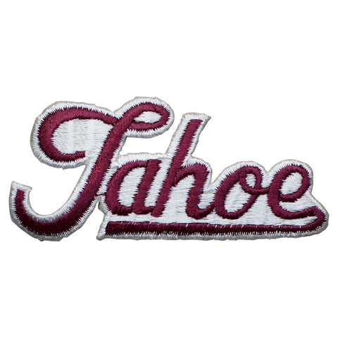 Vintage Lake Tahoe Patch - Maroon, White, California, Nevada 3-7/8" (Iron on) - Patch Parlor