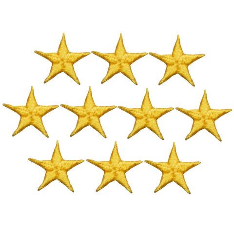 Star Applique Patch - Yellow 5/8" (10-Pack, Iron on) - Patch Parlor