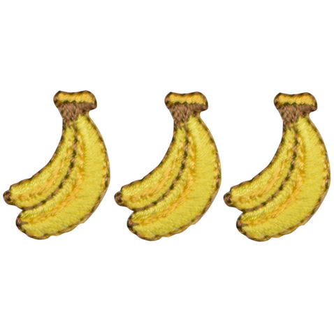 Banana Applique Patch - Bunch of Bananas, Fruit Badge 7/8" (3-Pack, Iron on) - Patch Parlor
