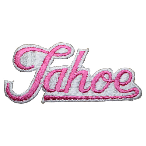 Vintage Lake Tahoe Patch - Pink, White, California, Nevada 3-7/8" (Iron on) - Patch Parlor