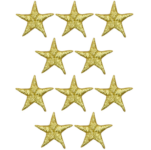 Star Applique Patch - Gold 5/8" (10-Pack, Iron on) - Patch Parlor
