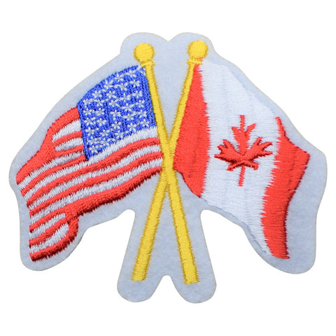 USA and Canada Patch - North America, Flags Unified 3-7/8" (Iron on) - Patch Parlor