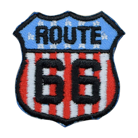 Mini U.S.A. Route 66 Patch - United States Rt. 66 Badge 1-3/8" (Iron on) - Patch Parlor