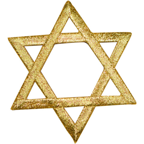 Star of David Applique Patch - Metallic Gold, Hanukkah 2" (Iron on) - Patch Parlor