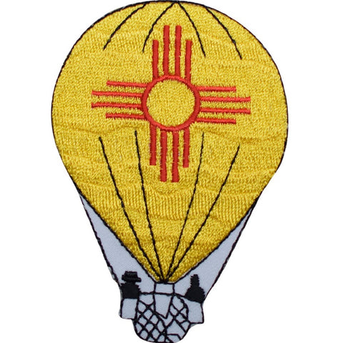New Mexico Applique Patch - Hot Air Balloon, Cross of Burgundy 3-5/16" (Iron on) - Patch Parlor