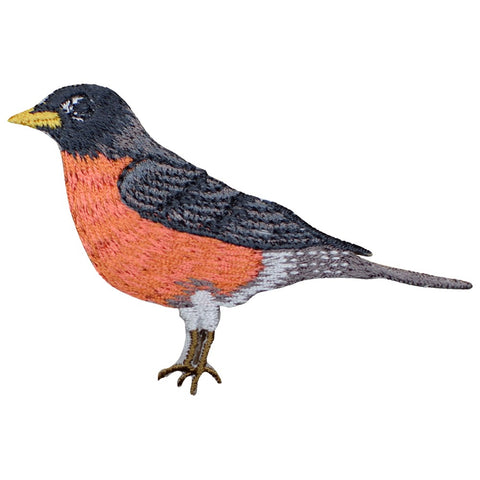 American Robin Applique Patch - Racing Left, Bird Badge 3" (Iron on) - Patch Parlor