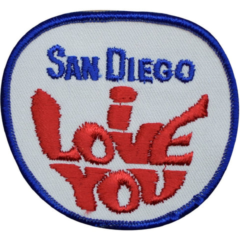 Vintage San Diego Patch - I Love You, Mission Beach SD California 3.25" (Sew on) - Patch Parlor