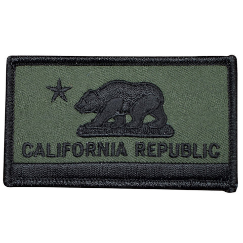 California Patch - Grizzly Bear, CA Republic Flag Badge 3.25" (Iron on) - Patch Parlor