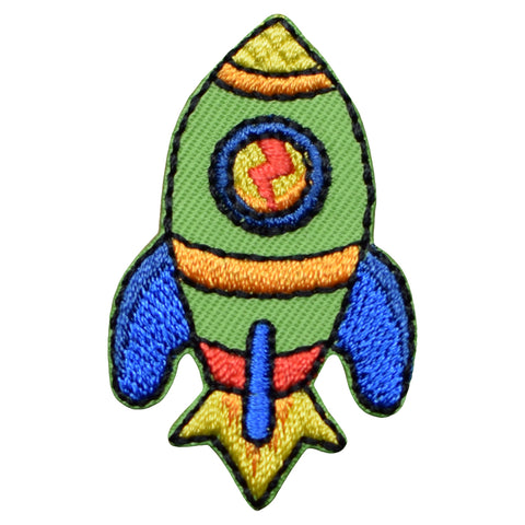 Rocket Applique Patch - Space Shuttle, Spaceship, Astronaut 1-3/4" (Iron on) - Patch Parlor