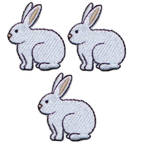 Mini Bunny Rabbit Applique Patch - Baby Cottontail 1" (3-Pack, Iron on) - Patch Parlor